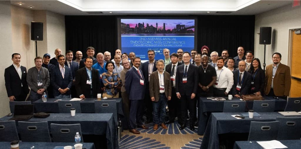 Medical professionals at the 2nd ASEMISS Annual Endoscopic MISS Conference cadaver workshop and training course